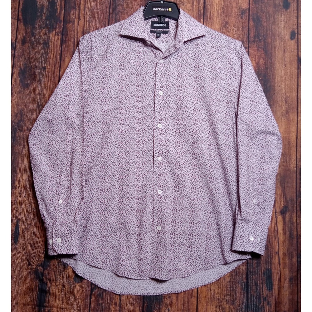 Bonobos Men's Long Sleeve Button Up Dress Shirt Size 16-34 Maroon Floral